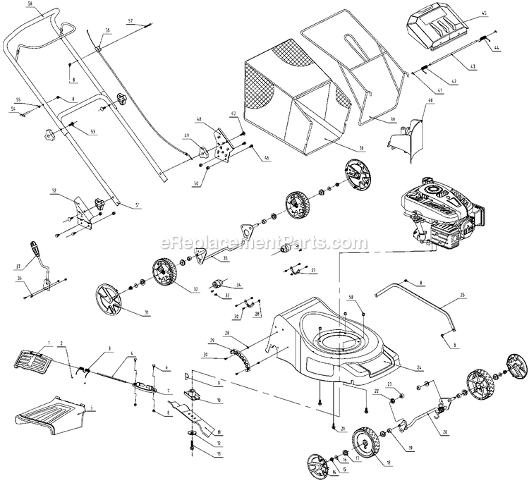 Black and Decker GGR5000-B3 (Type 1) 5hp Gas Lawn Mower Power Tool Page A Diagram
